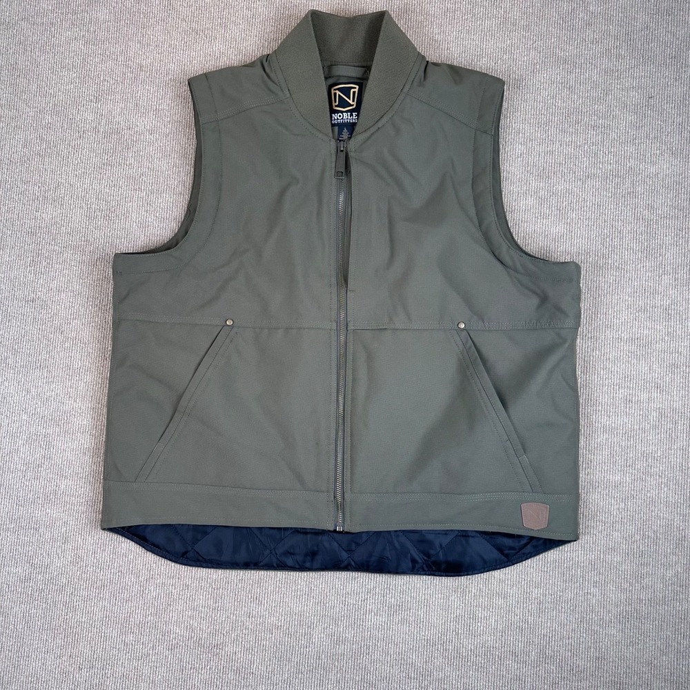 Noble Outfitters N3 Work Vest Mens  durable full zip  polyester canvas olive (L)